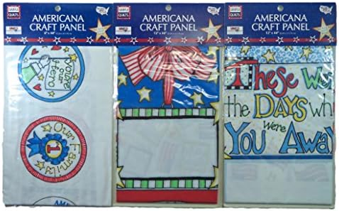 Americana American Military Craft Fabric Panels, Set of 3 different designs.