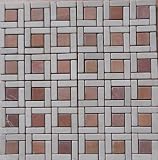12x12 Stone Mosaic Tile Backsplash Cream White & Pink Marble CHA-045