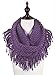 StylesILove Two Tone Womens Winter Warm Mini Tube Infinity Scarf With Fringe (One Size Fits All, Purple)