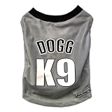 Snoop Dogg Pets Polyester Basketball Jersey, Light Gray, Small
