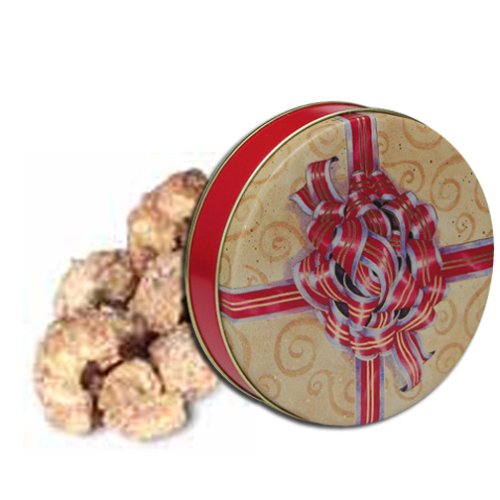1 and 1 2 lb Bavarian Style Cinnamon Roasted Cashews Tin - Red Bow by Catoctin Kettle Korn