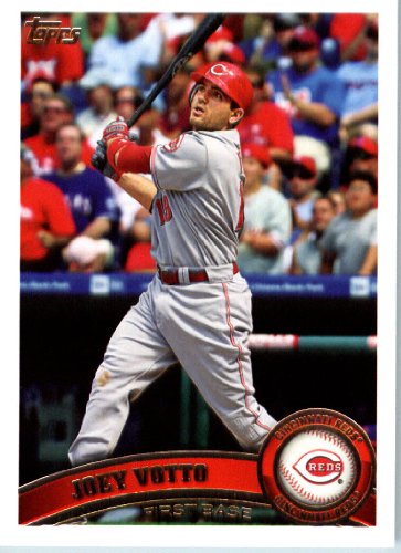 2011 Topps Baseball Card #5 Joey Votto - Cincinnati Reds - MLB Trading Card In A Protective Screwdown Case