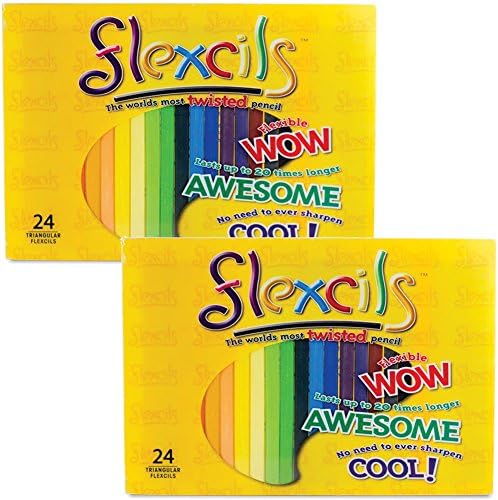 (Set of 2) Flexcils 24 Pack - Bendable &amp; Twisting Pencils No Sharpening