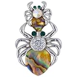 Silver Tone Mother Spider Animal Brooches Pin