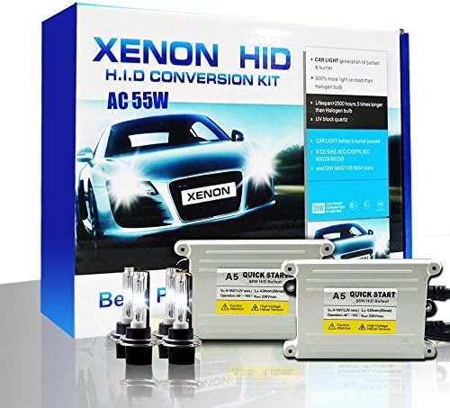 Shuanghong White Quick Start Super Fast Bright Slim Ballast HID Xenon Conversion Kit Set AC 55W 881-10000K