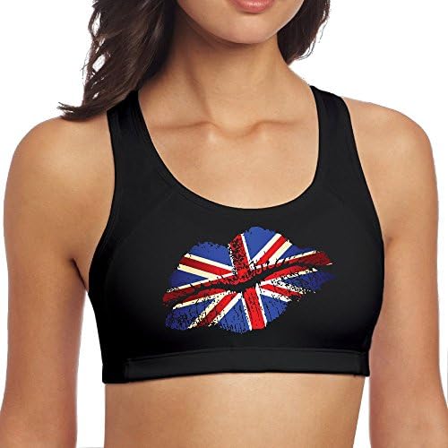 Women's UK Flag Kiss Racerback Yoga Sports Bra