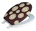 Siege Abattant WC Mousse H D Fond mARRON Fleurs Beiges