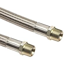 Unisource TSV PTFE Chemical/Antistatic Hose Assembly, Carbon Steel NPT Male Connection