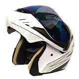 Motorcycle Street Bike Modular Filp up Full Face Adult Helmet White