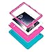 iPad Mini Cases, ROKE Studded Rhinestone Crystal Bling Hybrid Armor Case Cover for iPad mini 2/3 (B-Hot Pink-Blue)