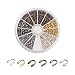 Pandahall 1Box/180pcs 6 Colors Brass Wire Guardian Cable Thimbles Wire Thread Protector Wire Terminators Cap End Tip Beads Mixed Color 5x6x2mm Hole: 1.5mm