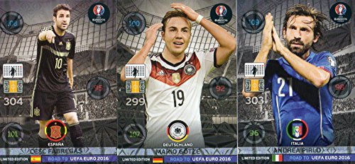 ROAD TO UEFA EURO 2016 SET 3 Limited Edition Card Pirlo Gotze Fabregas Panini