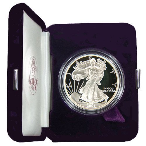 2001 Proof American Eagle Silver Dollar with Original Packaging & Certificate of Authenticity.