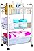 DecoBros Metal Mesh Rolling Cart, Silver