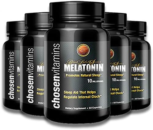 Melatonin - Pharmaceutical Grade Very Potent - 10 mg Capsules - Better Sleep - Brain Health - 60 Capsules - Regulates Internal Clock and Non-Habit Forming Sleep Aid. By Chosen Vitamins