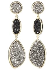 Marcia Moran "Druzy Mix" Three Shaped Dangling Drop Earrings