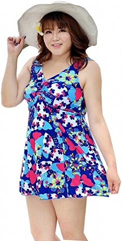 Aiwcy Women's Swimdress Plus Size Slim Lovely One Pice Tankini Beach Swimsuit