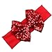 Voberry Baby Girls Photo Props Turban Cotton Sequins Bow Headband Soft Head Wrap (A)