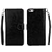 iPhone 6 case, iPhone 6s wallet case, BRG [WRISTLET] [9 CARD HOLDER] [MAGNETIC DETACHABLE] PU Leather Folio Flip Credit Card Slots Cash Holder Wrist Strap Case for Apple iPhone 6 6s, Black