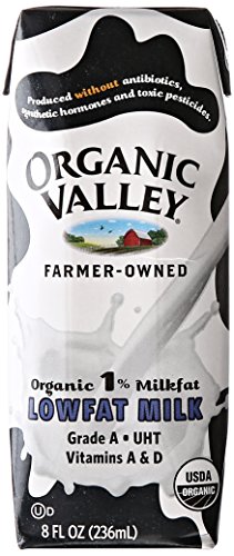 Organic Valley Organic 1% Lowfat Single Serve Milk, 8-Ounce Aseptic Cartons (Pack of 24)