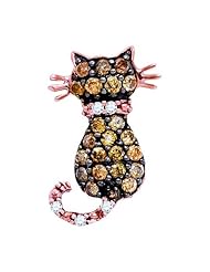 0.33CTW COGNAC DIAMOND CAT PENDANT