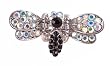 Hair Clip - H50 - Bumble Bee set with Swarovski (tm) Crystal Stones ~ Jet (Black) and Clear AB (Iridescent) (ap)