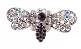 Hair Clip - H50 - Bumble Bee set with Swarovski (tm) Crystal Stones ~ Jet (Black) and Clear AB (Iridescent) (ap)