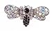 Hair Clip - H50 - Crystal Bumble Bee - Med Size (2"x 1") ~ Black and Clear Iridescent