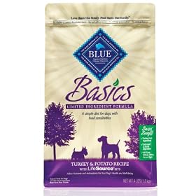Blue Buffalo Basics Dry Dog Food, Turkey and Potato Recipe, 4-Pound Bag