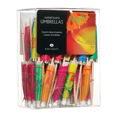 Bar Craft Novelty Cocktail Parasols, Pack of Fifty, Display Boxed