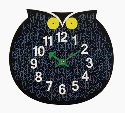 Telechron  Zoo Timer Owl Wall Clock, Blue/Black