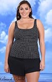 Beach BelleĀ® Hits The Spot Plus Size Scoop Neck Shortini - Plus Size Swimwear Plus Size Swimsuits