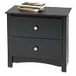 Prepac Black 2-Drawer Nightstand