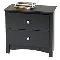Prepac Black 2-Drawer Nightstand