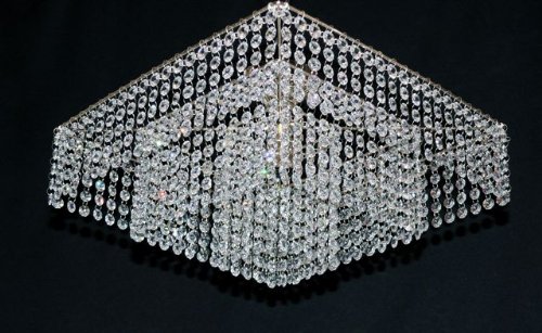 Chrome 30% Lead Crystal Square Chandelier Ceiling Light Lamp moss SQ40x40Chrome