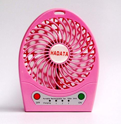 rose Portable Rechageable Fan Pink with Li-battery Adjustablet Speed Chargeable Battery