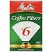 Melitta Cone Coffee Filters, White, No. 6, 40-Count Filters (Pack of 12)