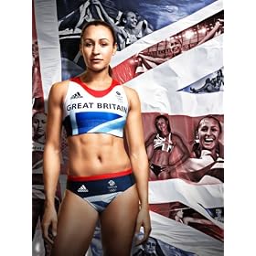 JESSICA ENNIS TEAM GB 2012 OLYMPICS 16 X 12" MONTAGE REPRODUCTION PHOTOGRAPH