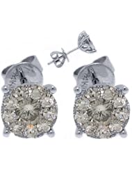 1.20 Carat Illusion Invisible Diamond Stud Earrings
