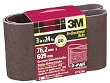 3M 9273NA-2 3-Inch x 24-Inch Medium Grit Power Sanding Belt