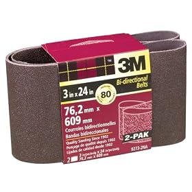 3M 9273NA-2 3-Inch x 24-Inch Medium Grit Power Sanding Belt by 3M
