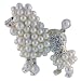 Pearl French Poodle Animal Pin Brooch