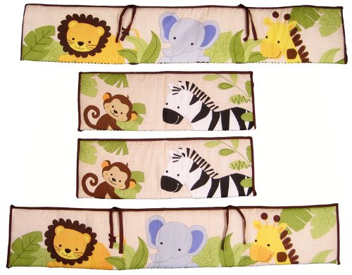 Bedtime Originals Jungle Buddies Bumper, Brown/Yellow