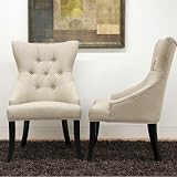 Baxton Studio Daphne Neutral Linen Fabric Modern Dining Chair, Set of 2
