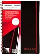 Black n' Red Twin Wire Poly Cover Notebook, 11-3/4 x 8-1/4 Inches, Black, 70 sheets (140 pages) (E67008)