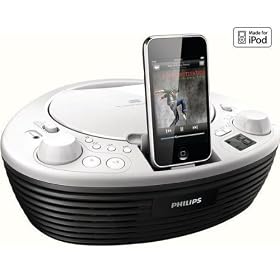 PHILIPS AZD208 / 12 Radio with CD player and iPod dock - white / black + 2 YEAR WARRANTY!