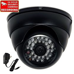 VideoSecu Night Vision Outdoor Security Camera Infrared Weatherproof 1/3" Sony Super HAD CCD 28 IR Leds CCTV Surveillance Camera with Power Supply 1NS