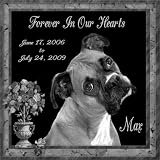 6 x 6 Lazer Gifts Personalized Black Granite Pet Memorial Marker Style Max