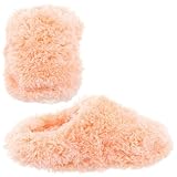 Peach Fuzzy Slippers for Women