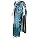 Indian Pure Silk Parrot Blue Sarees Womens Wrap Dresses (ssari120)